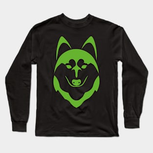 green husky dog head Long Sleeve T-Shirt